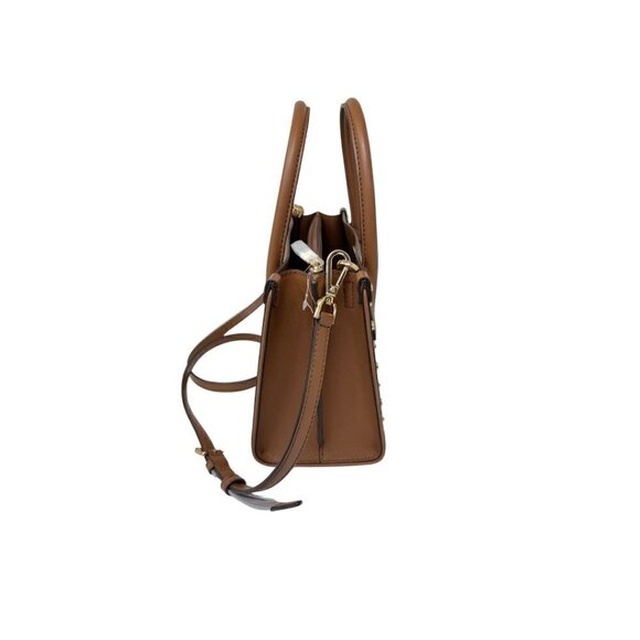 Michael Kors Maple Satchel Crossbody Leather Handbag With Gold Studs - Picture 13 of 15